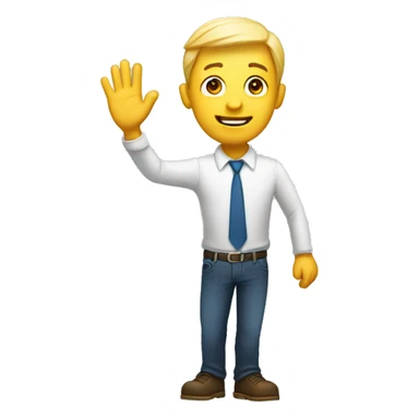 Light man with hand up sticker