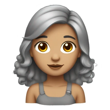 tanned Girl highlited hair with gray scottish fold cat sticker