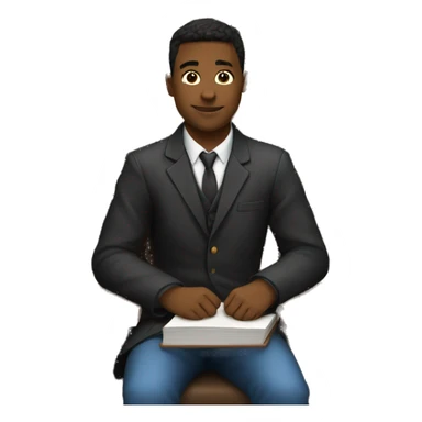 Law Student sitting in the library sticker