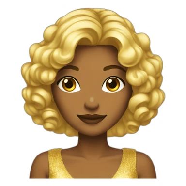 all gold skin pretty girl disco sticker
