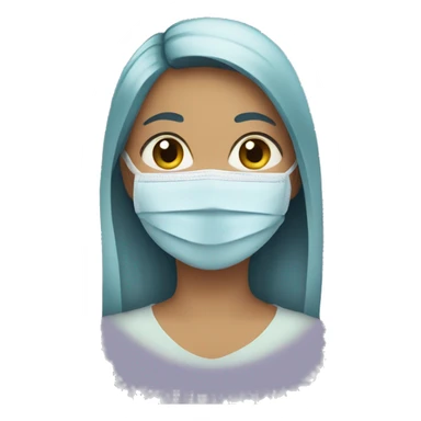 A girl with a face mask on sticker