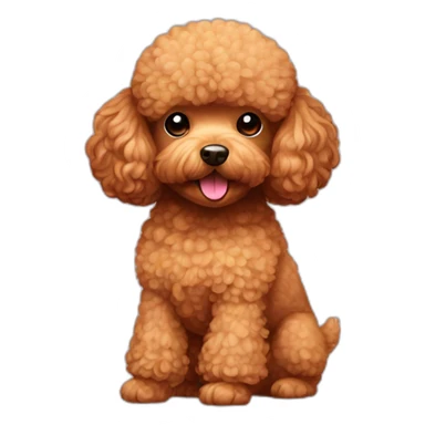 Light brown toy poodle in a toilet sticker