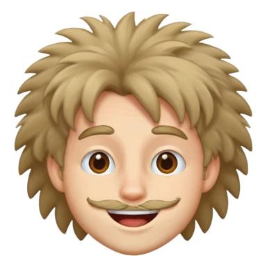 man with furry hair sticker