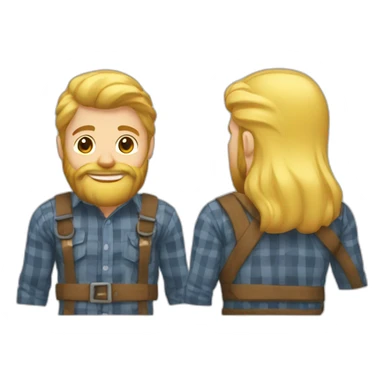 blond lumberjack and bodubuilding sticker