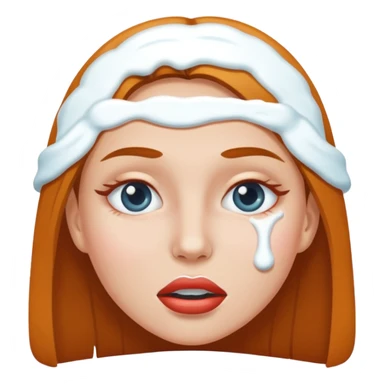 white icing on woman just on the mouth and eye area sticker