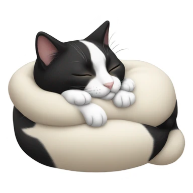 Sleeping tuxedo cat sticker