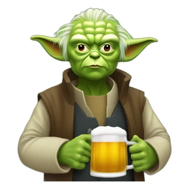 trump qui boit une bière avec maitre Yoda sticker