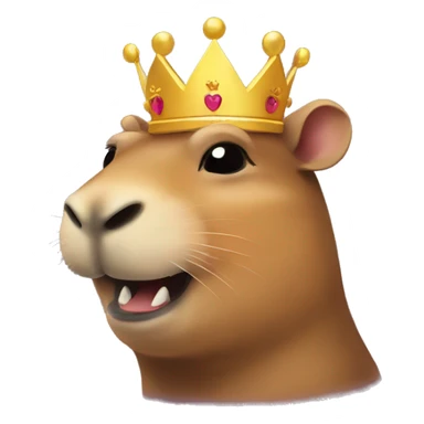 Capybara smiling with a crown  sticker