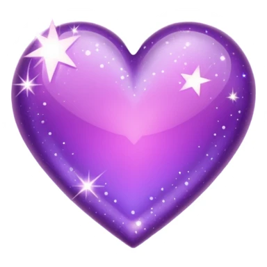 glitter purple and cian heart sticker