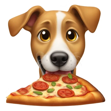 Dog eating pizza  sticker