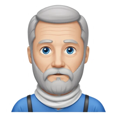 Older man with a long beard, a hard neck brace, and blue eyes. sticker