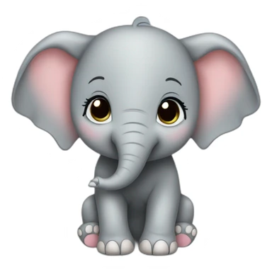 Cute baby elephant teacher sticker