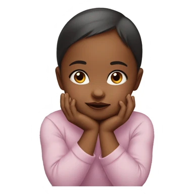 baby girl posing with her hand on her chin, like hand holding her face up  sticker