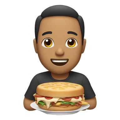 persona comiendo sticker