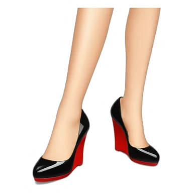 WEDGE heel LOUBOUTIN black leather PATENT sticker