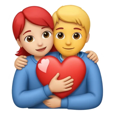 Hug with heart sticker