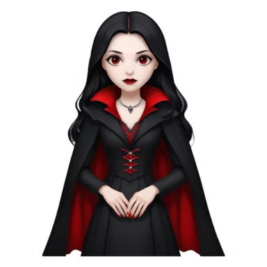 Women Vampire with black & white coat dress sticker