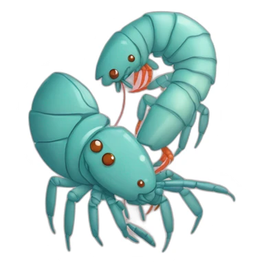 Langouste et crevette se font un calin sticker