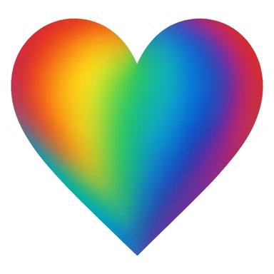 heart with a prism rainbow effect, no background sticker