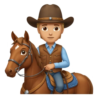 A realistic cowboy riding a horse sticker