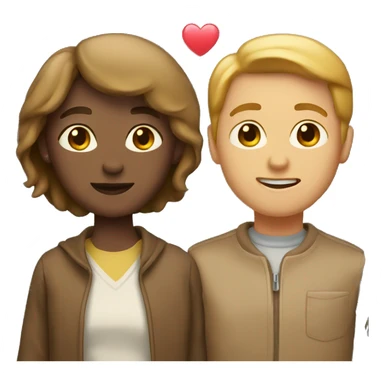 Light brown heart couple sticker