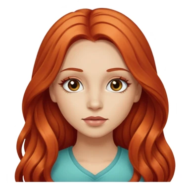 Little red riding hood light skin with straight long wavy hair and long eyelashes  sticker