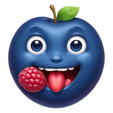A blueberry in raspberry’s mouth sticker
