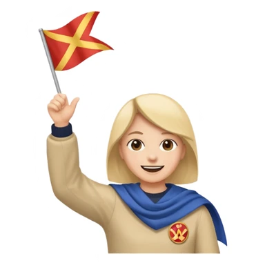 waving victory flag sticker