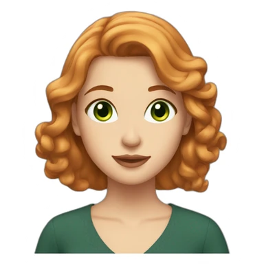 anastasia with ginger medium hair, green eyes sticker