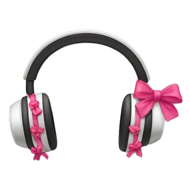 headphones with bows on sides sticker