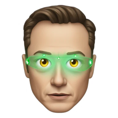 Evil Elon Musk with laser eyes sticker