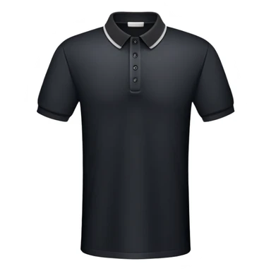 Black polo shirt with buttoned collar sticker
