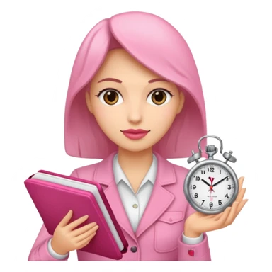 Libreta, reloj y un dolar rosa, de mujer sticker