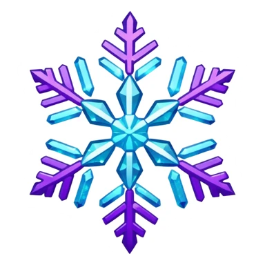 cyan and purple snowflake glitter sticker