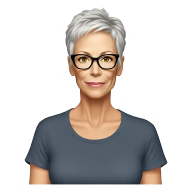 jamie lee curtis wearing tee sticker