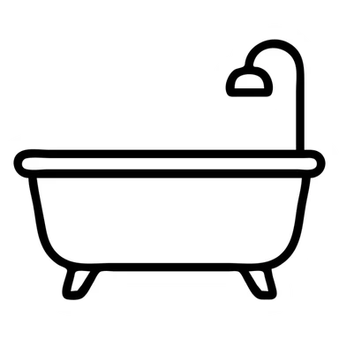 bathtub icon side view clean modern lines sticker
