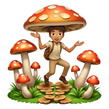 Tripping on magic mushrooms sticker