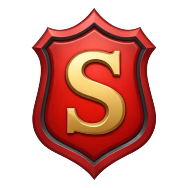 Create a custom emoji badge featuring a stylized, glossy letter “S”. Theme it in the Grandmaster rank style from League of Legends. Use intense red accents, dark metals, and strong contrast for a dramatic elite look.
 sticker