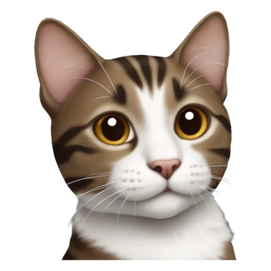 Dark Brown and white tabby cat  sticker