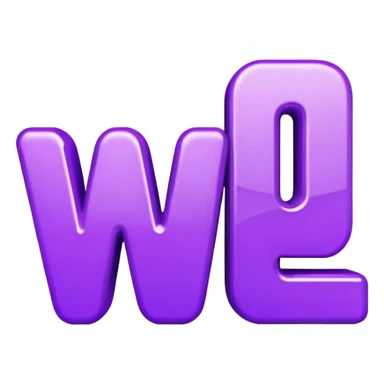 3D text that spells "me" in a shiny purple font  sticker