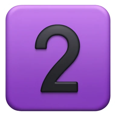 number 2 black and purple sticker