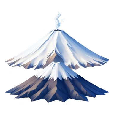 Cinematic Realistic Mount Fuji Landscape Emoji, depicted with the iconic snow-capped peak set against a serene sky rendered with lifelike textures and breathtaking, natural lighting. sticker