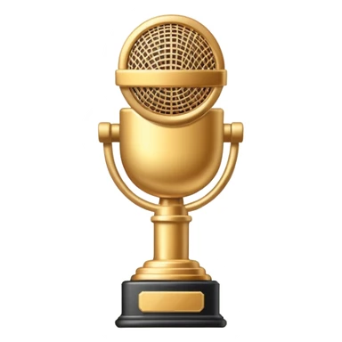 microphone icon with achievement, celebration, badge or trophy elements sticker