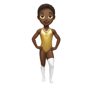 Gymnast with golden medal sticker
