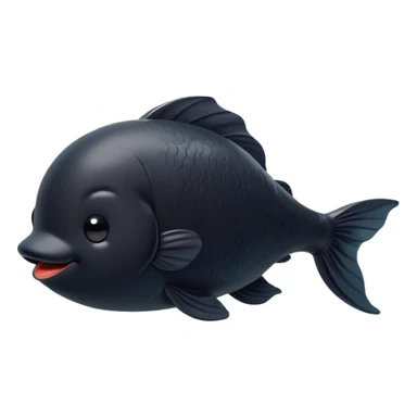 Meme-Worthy Cute Sleeping Black Goldfish Portrait Emoji, Head resting peacefully with a contented smile, showcasing a streamlined, graceful body and a luxuriously soft deep black hue, eyes closed in a serene, floating nap, Simplified yet hilariously adorable features, highly detailed, glowing with a soft, drowsy light, high shine, relaxed and utterly lovable, stylized with an air of playful laziness, bright and heartwarming, soft glowing outline, capturing the essence of a comically sleepy goldfish, so meme-worthy it feels like it could instantly become the next viral sensation of adorable slumber! sticker