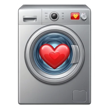 The washing machine inside the heart sticker