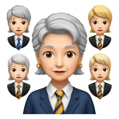 Very old women with Necktie. different hair style. sticker