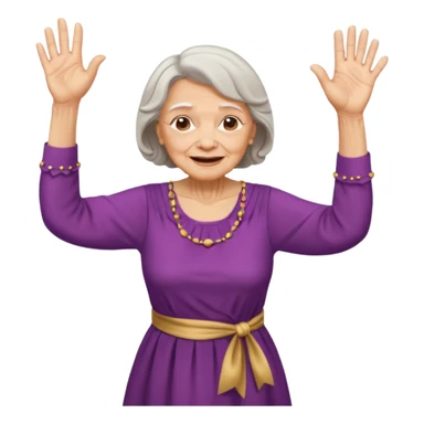 Old lady hands up raise the roof dancing  sticker
