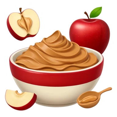 apple pieces in bowl with peanutbutter sticker