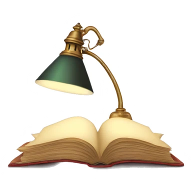 vintage lamp with open book sticker